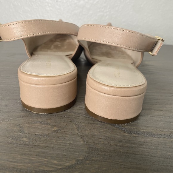 COLE HAAN Blush Size 7 B Women Ankle‎ Strap Flats Bow & Gold Detail - Picture 6 of 9